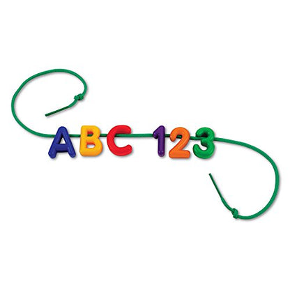 Learning Resources Uppercase Lacing Alphabet - 275 Pieces, Ages 3+, Preschool Learning Must Haves, Teacher and Home School Supplies, Alphabet String Letter for Kids, Back to School Supplies - style: Fine