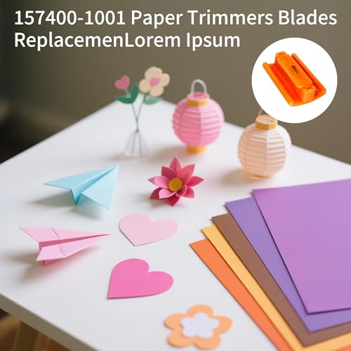 6-Pack 157400-1001 Replacement Blades, TripleTrack High Profile Style I Paper Trimmer Blades, Fits for 12" Portable Paper Cutter & SureCut Trimmer, Replaces 1968701005, Titanium Coated for Cut