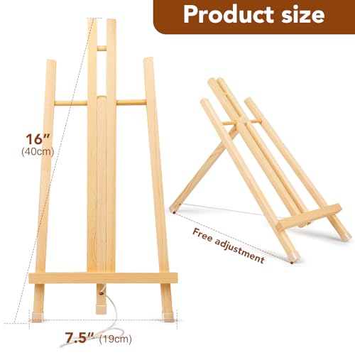 16 Pack 15 Inch Wood Easels, Easel Stand for Painting Canvases, Art, and Crafts, Tripod, Painting Party Easel, Kids Student Tabletop Easels for Painting, Portable Canvas Photo Picture Sign Holder - style: 15"-16p
