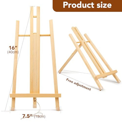 16 Pack 15 Inch Wood Easels, Easel Stand for Painting Canvases, Art, and Crafts, Tripod, Painting Party Easel, Kids Student Tabletop Easels for Painting, Portable Canvas Photo Picture Sign Holder - style: 15"-16p