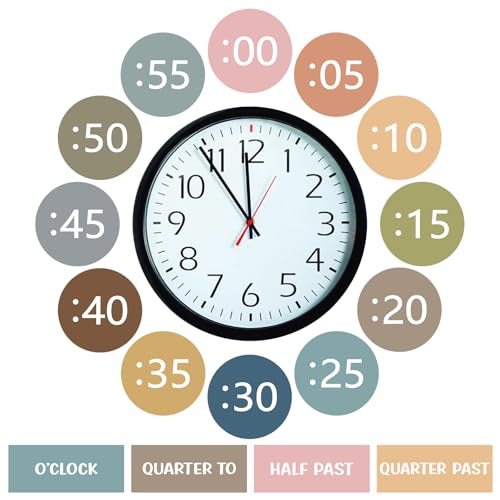 Boho Rainbow Clock Numbers Bulletin Board Kits, Telling Time Teaching Clock for Kids Labels, Learning to Tell Time Cutouts for Elementary Math Classroom Must Haves (Boho) - color: Boho