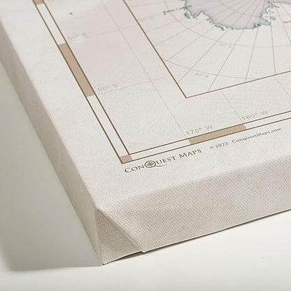 Conquest Maps World Travel Map with Pins Desert Sunrise Style Push Pin Travel Map Cork Board, Track Your Travels w/a Handmade Unique Canvas Pinable Map (48" x 32") - size: 48"L x 32"W