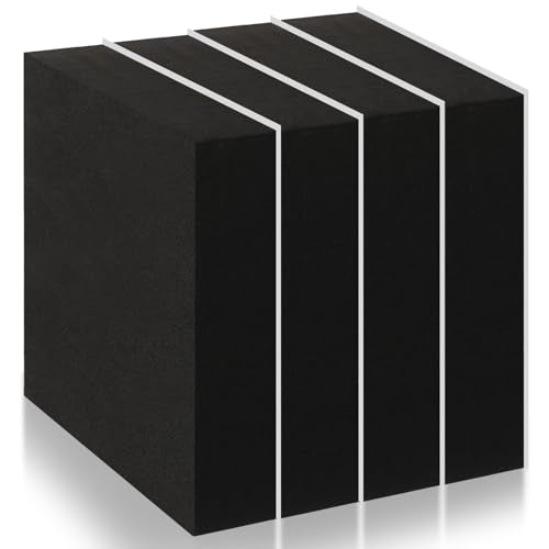 4 Pcs 1" Thick Foam Padding Sheet with Adhesive Backing Closed Cell 4 Inch x 4 Inch Self Stick Neoprene Insulation Foam Sheet Black for Furniture Cars Speakers - color: Black, size: 1 Inch Thick, 4 x 4 Inches