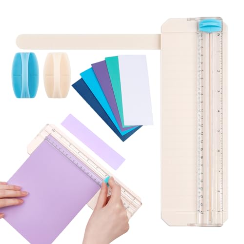 BAOFALI Mini Paper Trimmer with 1Cutting/1Scoring Blades Extending Ruler for Scrapbooking Craft, Paper, Postcards,Coupon, Photos,Label, Cardstock ect Closed Size Approx.26.5x8.5cm/10.4x3.3inch - color: Trimmer + 1cutting/1scoring, size: 26.5x8.5cm/10.4x3.