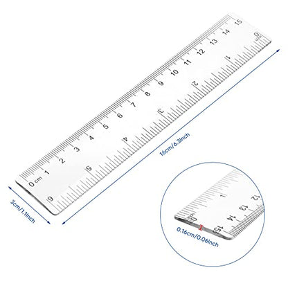 Zonon 100 Pcs 6 Inch Rulers Bulk Clear Plastic Flexible Straight Rulers with Inches and Centimeters First Day of School Gift for Students Back to School Office Supplies - color: Clear