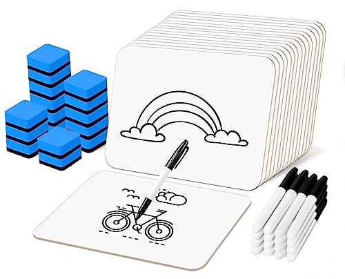 Dry Erase LapBoards, PANDRI 16 Pack Double Sided 12.5 x 9 Inch Whiteboards with 16 Erasers and 16 Markers, Dry Erase Boards for Students Classroom Teacher Supplies - size: 16 PACK