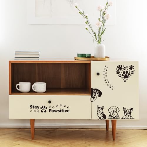 ORIGACH Large Dog Stencils for Crafts, 12 Pcs Reusable Love Pet Themed Dog Paw Pattern Stencils Templates for Painting on Wood, Wall, Canvas & Furniture - style: Dog