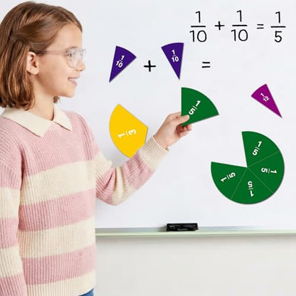 Magnetic Fraction Manipulatives,Educational Puzzle Games Magnets,Calculator Tiles Circles 6" - size: Circle 6"