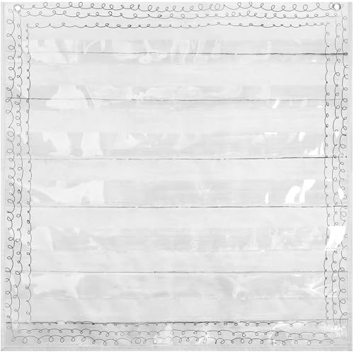 MotiMind Standard Pocket Chart for Classroom 7 Pocket Chart for Teacher Lesson Home School Supplies 28''x28'' Aid Fits Standard 3'' Sentence Strip Word Card Word Wall(Retro) - style: Retro