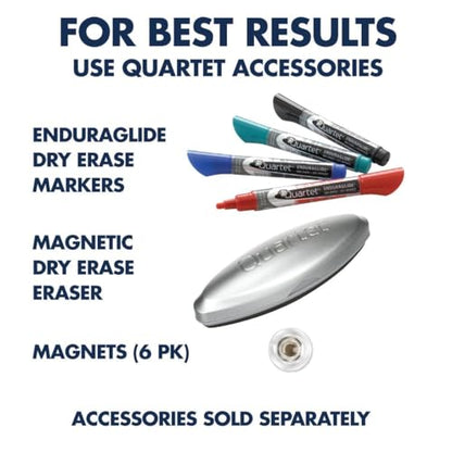 Quartet Whiteboard, Glass Dry Erase Board, Magnetic, 6' x 4', Infinity Frameless Mounting, White Surface, Accessory Tray, 1 Dry Erase Marker and 2 Glass Board Magnets (G7248W) - size: 72"W x 48"H