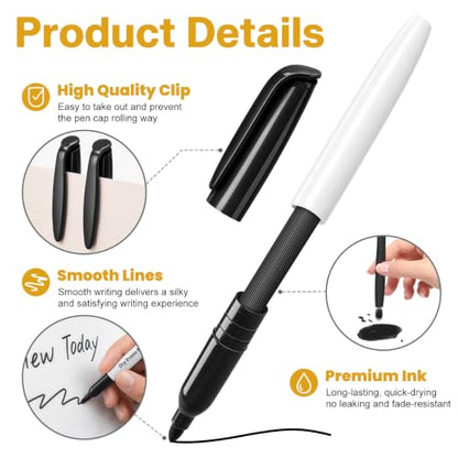 V-Opitos 30 Pack Fine Tip Dry Erase Markers - Bulk Whiteboard Erasable Black Markers, Ideal for School Classroom Office Supplies, Non-Toxic & Easy Clean for White board