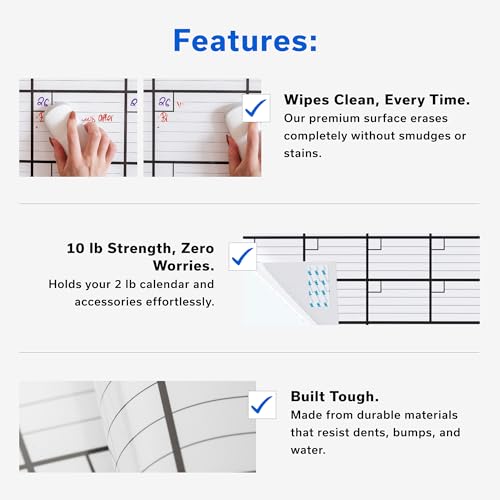 Large Dry Erase Calendar for Wall 36x48, Big Classroom Giant Month, Undated Reusable Family Monthly, Rolled Whiteboard White Board, Calendar Dry Erase Planner for Wall Erasable Large Office 48x36 - size: Large (36 x 48 inch)