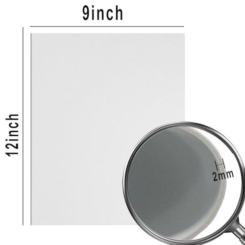 QIDIWIN EVA Foam Craft Sheets - 9x12 Inch 2mm Thick Versatile Non-Adhesive Foam for DIY, Cosplay, Scrapbooking, Classroom Projects - Durable, Flexible, Perfect for Crafting, 12 Pack(White) - color: White