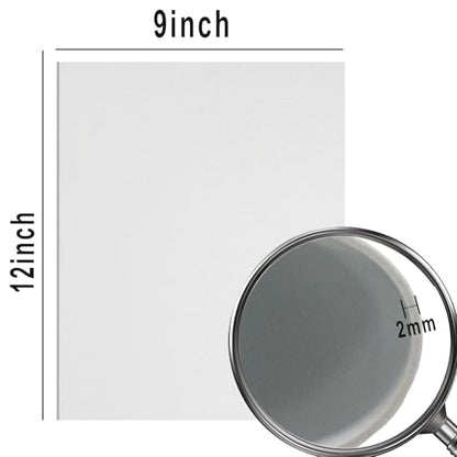QIDIWIN EVA Foam Craft Sheets - 9x12 Inch 2mm Thick Versatile Non-Adhesive Foam for DIY, Cosplay, Scrapbooking, Classroom Projects - Durable, Flexible, Perfect for Crafting, 12 Pack(White) - color: White