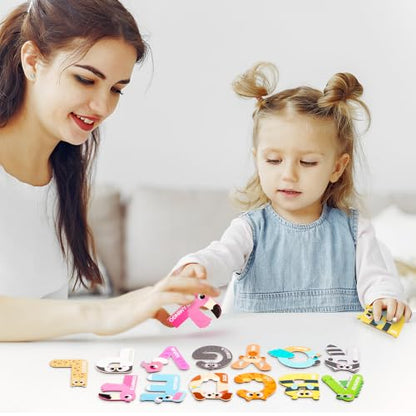 JOYIN Magnetic Letters, Animal Alphabet Fridge Magnets for Toddlers 3 4 5 Years Old, 26 Uppercase Refrigerator Magnets, Large Size ABC Educational Spelling Learning Toys for Kids