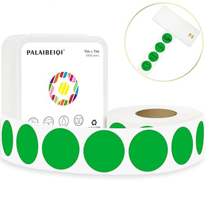 1 Inch Round Thermal Sticker Labels,Color Dot Stickers,Label Stickers,Waterproof,Oil Proof,for Thermal Printers,DIY,Office,Retail,Home and Warehouse Organization(Green,1000 Pcs) - color: Green