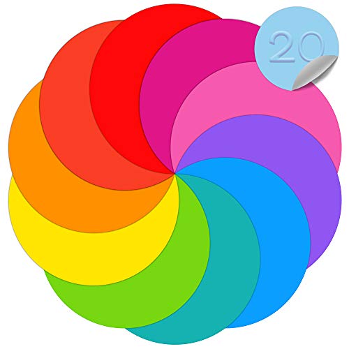 Dry Erase Dots Circles Colorful Circles Whiteboard Marker Removable Vinyl Dot Stickers for School Classroom Teachers Students Table & Desk, 10 Colors 11.02 Inches (20 Pack) - color: 20pack-10colors