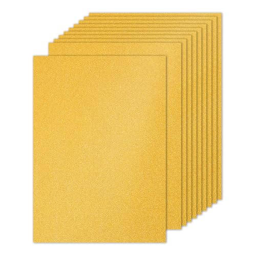PATIKIL 10 Sheets Gold Glitter Cardstock Paper, A4 250gsm Rectangle Premium Sparkly Paper Craft Cardstock Paper for Scrapbook Card Making DIY Art Projects Wedding Party - color: Gold, size: A4