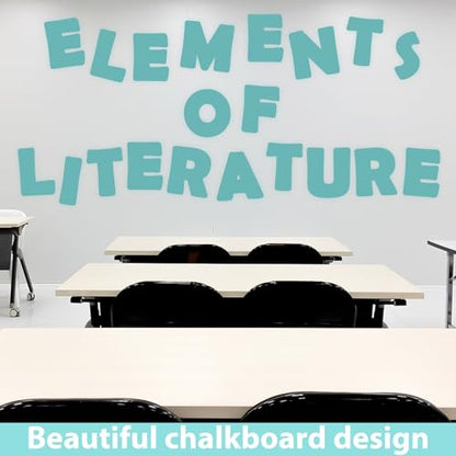 150 PCS Large 6" Font Letters and Punctuation Set, Light Turquoise Classroom Alphabet Cutout for Bulletin Board Display Home School, A Great Helper to Inspire Students' Learning Interest - style: Light Turquoise Pattern