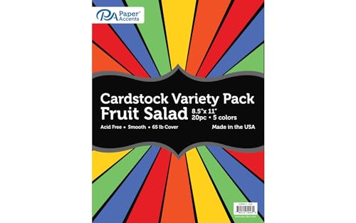 Accent Design Paper Accents Variety Pack, Fruit Salad Cardstock, 20 Sheets, 8.5x11 Inch, Coordinated Colors, Scrapbooking Cards and Crafts - color: Fruit Salad