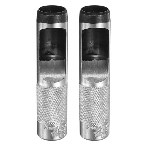 HARFINGTON 2pcs Leather Round Hole Punch, 20mm Hollow Hole Puncher Cutter Carbon Steel Circle Hole Punching Cutting Tool for Belt/DIY Leather Craft - size: 20mm