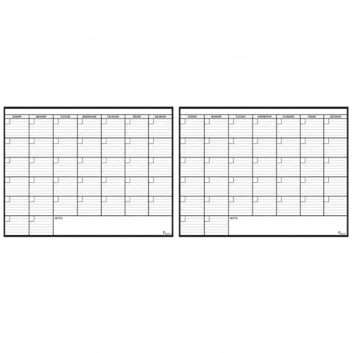 (2 PK) Large Dry Erase Calendar for Wall 24x36, Giant Family Office Big Reusable, Monthly Planner Erasable 36x24, Rolled Whiteboard White Board, Calendar Dry Erase for Undated Wall Large Classroom - size: Medium (2 Pack) (24 x 36 inch)