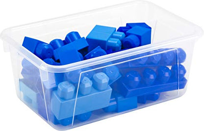Storex Small Cubby Bin, 12.2 x 7.8 x 5.1 Inches, Translucent, 5-Pack (62461U05C) - color: Translucent, style: Bin Only