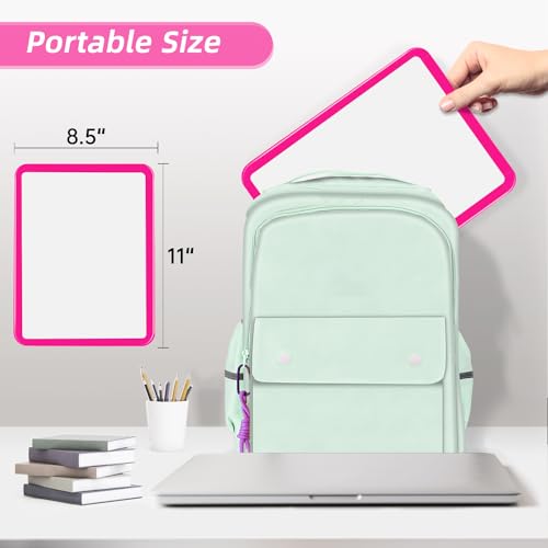 VUSIGN Small White Board Dry Erase, 8.5'' x 11'' Magnetic Dry Erase Board, Mini Whiteboard with Markers for Students, Fridge, Wall, Locker, Dark Pink - color: M- Dark Pink