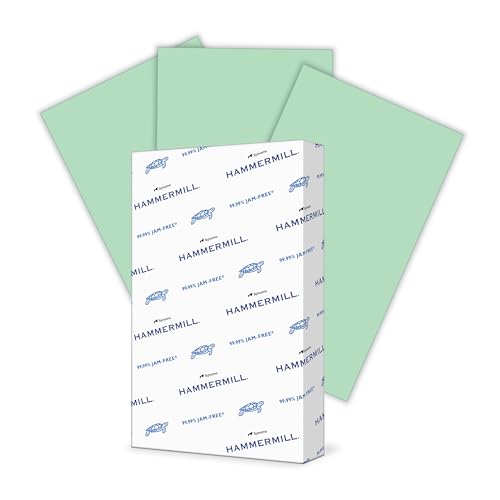 Hammermill Colored Paper, 20 lb Green Printer Paper, 8.5 x 14 - Made in the USA, Pastel Paper, 103374-1 Ream (500 Sheets) - color: Green, size: 1 Ream | 500 Sheets, style: Legal (8.5x14)