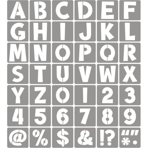 6 Inch Letter Stencils for Painting - 42 Pack Alphabet Letter and Number Stencil Templates with Signs for Painting, Reusable Letters Numbers Stencils for Chalkboard Wood Crafts & Wall Decor - size: 6 Inch