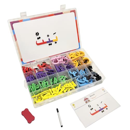 Magnetic Arabic Letters Kit 374 Pcs for Kids, Arabic Alphabet Puzzle Board, 30 PCS Arabic Flash Cards, Arabic Learning Toys for Toddlers