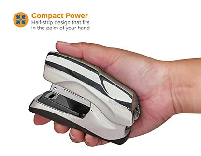 Bostitch Office Heavy Duty Stapler, 40 Sheet Capacity, No Jam, Half Strip, Fits into the Palm of Your Hand, For Classroom, Office or Desk, Chrome - color: Chrome, style: Compact