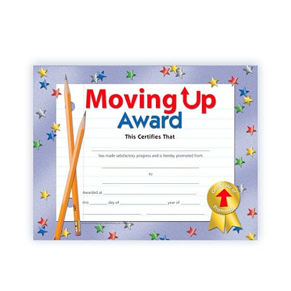 Hayes Moving Up Award Certificates, Student Promotion & Graduation Certificate, Achievement Recognition for Students, Full-Color Glossy Finish, 8.5" x 11" - 30 Pack