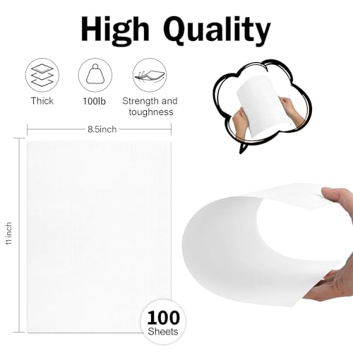 8.5x11 Linen Cardstock Textured Paper White, Goefun 100lb Heavy Duty Linen Letter Paper, Thick Card Stock White Printable for Invitations, Resume, Letter, Cardmaking, 100 Pack - color: White, size: 8.5x11-100lb