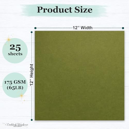 Cardstock Warehouse Pop-Tone Jellybean Green Cardstock Paper – 25 Sheets, 12 x 12" - 65 lb / 175 GSM Premium Green Card Stock for Die-cutting, Crafts, Scrapbooking, Card Making and DIY Projects - color: Jellybean Green