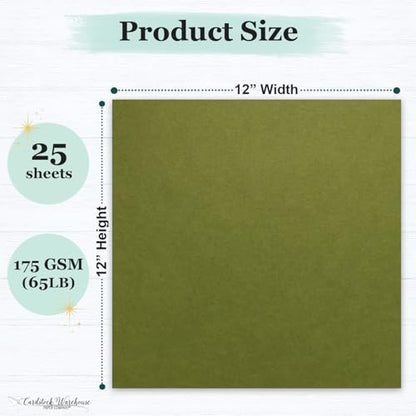 Cardstock Warehouse Pop-Tone Jellybean Green Cardstock Paper – 25 Sheets, 12 x 12" - 65 lb / 175 GSM Premium Green Card Stock for Die-cutting, Crafts, Scrapbooking, Card Making and DIY Projects - color: Jellybean Green