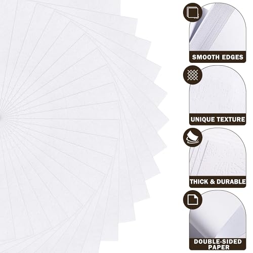 20 Sheets Double-sided Embossed White Cardstock 12" x 12" Card Stock 250gsm/92lb Thick Construction Paper for Cricut, Scrapbook, Crafts, Card Making UAP34DW20 - color: Embossed White