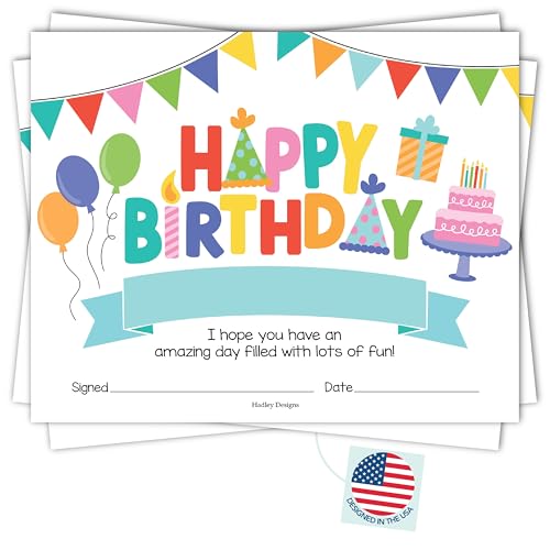 Happy Birthday Certificates for Students - 25 Student Birthday Certificates for Kids Classroom Must Haves, Teacher Supplies for Classroom Elementary, Colorful Teacher Essentials - style: Colorful Classic
