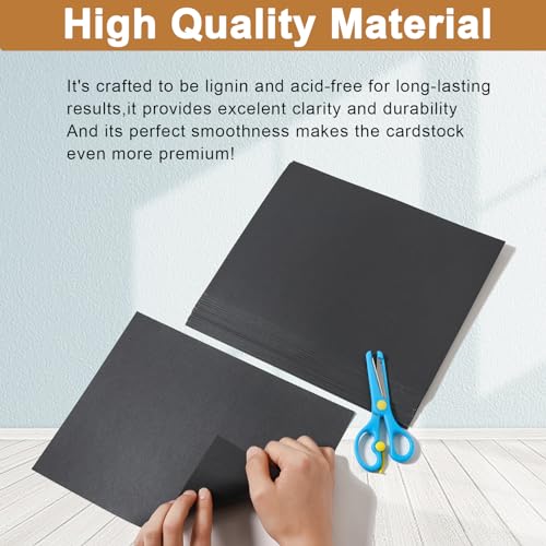 Silunkia 28 Sheets Shimmer Black Cardstock 8.5 x 11 Heavyweight Paper, 250gsm/92lb Black Construction Paper Card Stock for Making Card, Greeting Cards, Office, Scrapbooking, Wedding Invitations - color: Black, size: 28 Sheets