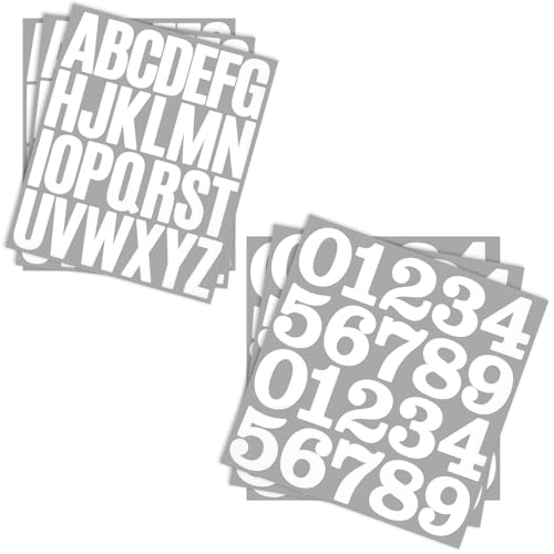 138 Pcs 2 Inch Mailbox Letters and Numbers for Outside, Self-Adhesive Vinyl Alphabet Letters Numbers Kit, White Letter and Number Stickers Address Number for Mailbox Signs Cars - color: White