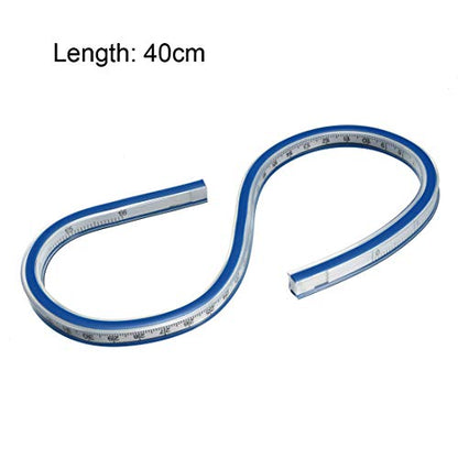 uxcell Flexible Ruler 16 Inch 40cm Curve Ruler for Engineering Drawing, Design Graphics, Garment Design - size: 16 Inch