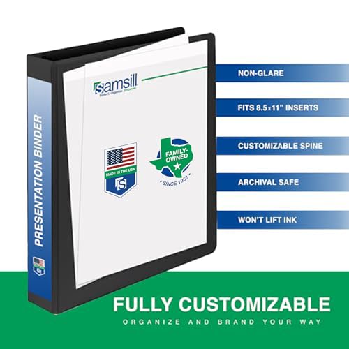 Samsill 0.5 Inch 3 Ring Binders, Economy Round Ring, Clear View Cover, 100 Sheet Capacity - for School, Home, Office - Black, 4 Pack - size: 4-Pack, style: 0.5 Inch