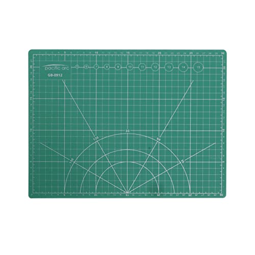Pacific Arc Double Sided Self Healing Cutting Mat - Thick and Durable Vinyl Rotary Cutting Mat for Sewing & Scrapbook Paper Cutting Mat (09"x 12") - size: 12"L x 0.2"W