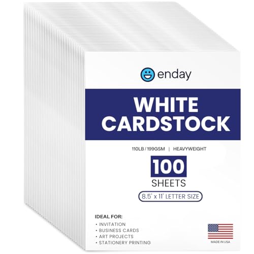 White Cardstock Paper 100 Sheets 8.5 x 11, Thick White Cardstock 110LB, Heavyweight Cardstock Paper for Invitations, Crafts, Printing, Business Cards, Art Projects Valentines Day Cards! - size: 100-Pack