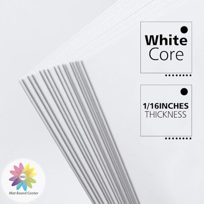 Mat Board Center, Pack of 10 18x24 White Uncut Mat Boards, Acid-Free Backing Matte Boards for Frames, Prints, Photos, Pictures - size: 18x24