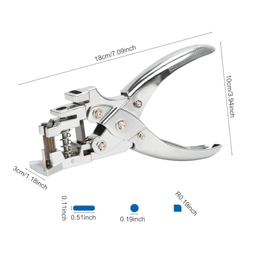 Heavy Duty Handheld Hole Punch for ID Cards, Plastic, PVC, Cardstock, Cardboard, Zinc Alloy Construction, Sharp Blade Edge, Spring Action (3 in 1) - style: 3 in 1