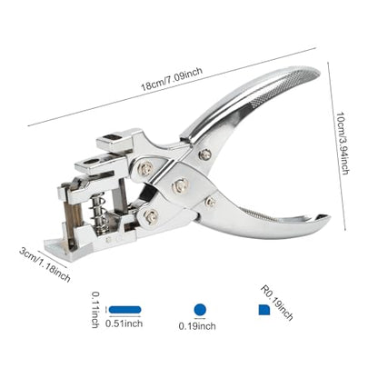 Heavy Duty Handheld Hole Punch for ID Cards, Plastic, PVC, Cardstock, Cardboard, Zinc Alloy Construction, Sharp Blade Edge, Spring Action (3 in 1) - style: 3 in 1