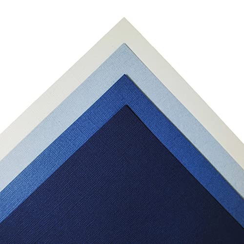 NAVY MONO - Variety Pack Cardstock (Pack of 12) - 12x12 Cardstock Paper - Assorted Colors, Navy Blue Textured Cardstock Variety Pack Craft Paper, Scrapbook Paper, Cardstock for Cricut