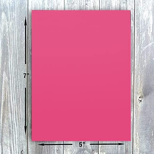 Hamilco Colored Scrapbook Cardstock Paper 5x7 Card Stock Paper 65 lb Cover 100 Pack (Fuchsia Pink) - color: Fuchsia Pink