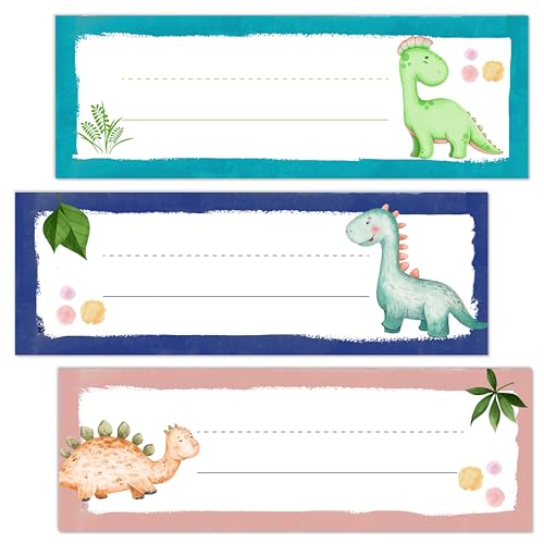 Name Tags - Dinosaur Theme Students Name Plates, Tropical Name Labels for School Desks, Back to School Classroom Decor, 30 Pack (08) - style: Dinosaur